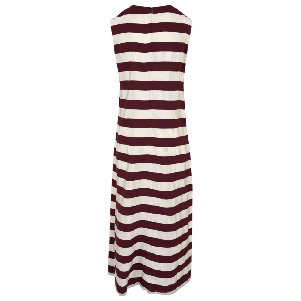 Aspesi Elegante Beige Bordeaux Jurk Multicolor Dames