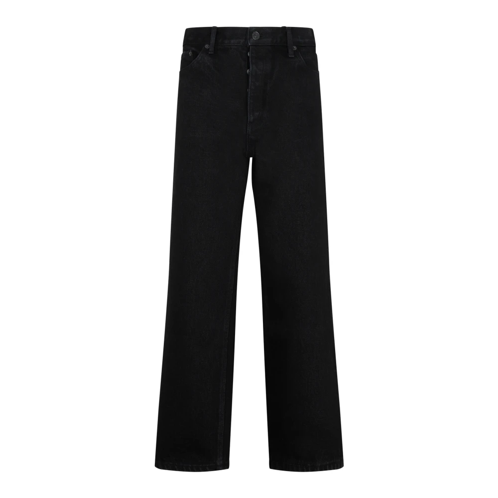 Balenciaga Zwarte Katoenen Enkel Jeans Black Dames