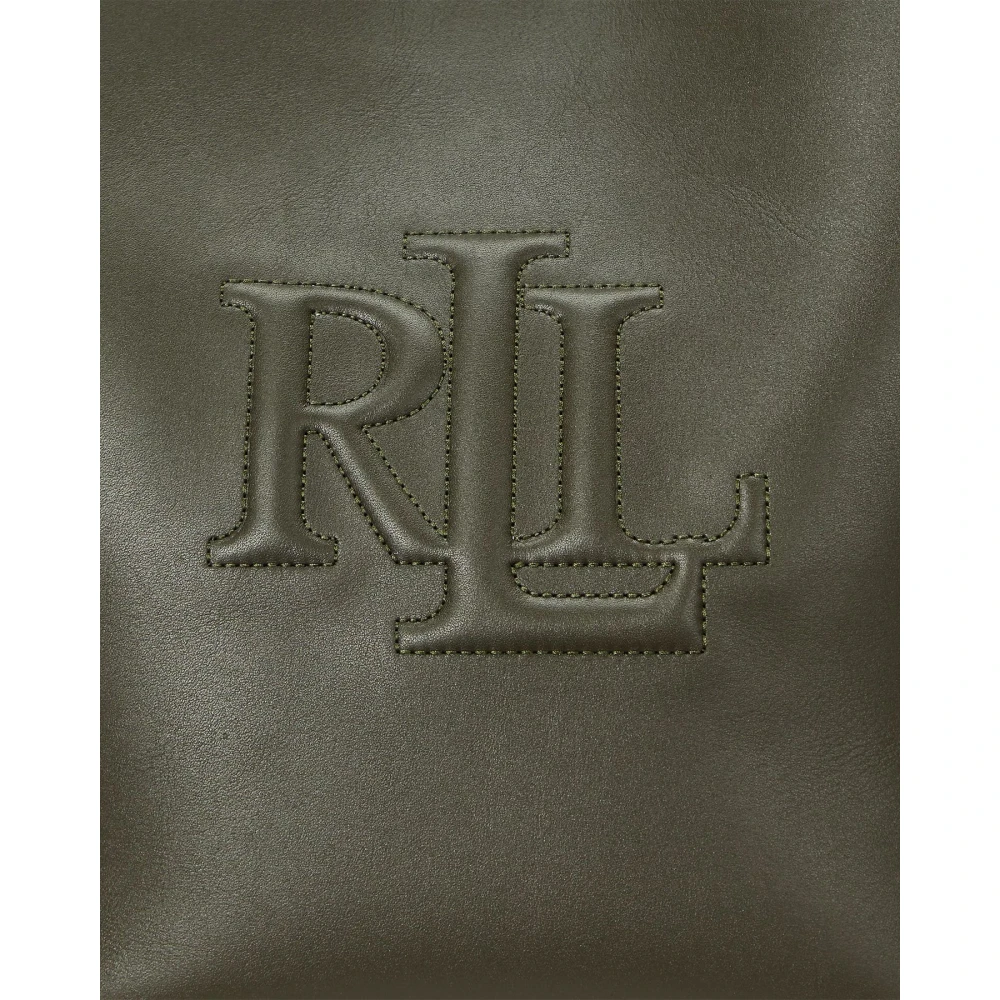 Ralph Lauren Middelgrote Witley leren bucket tas Green Dames