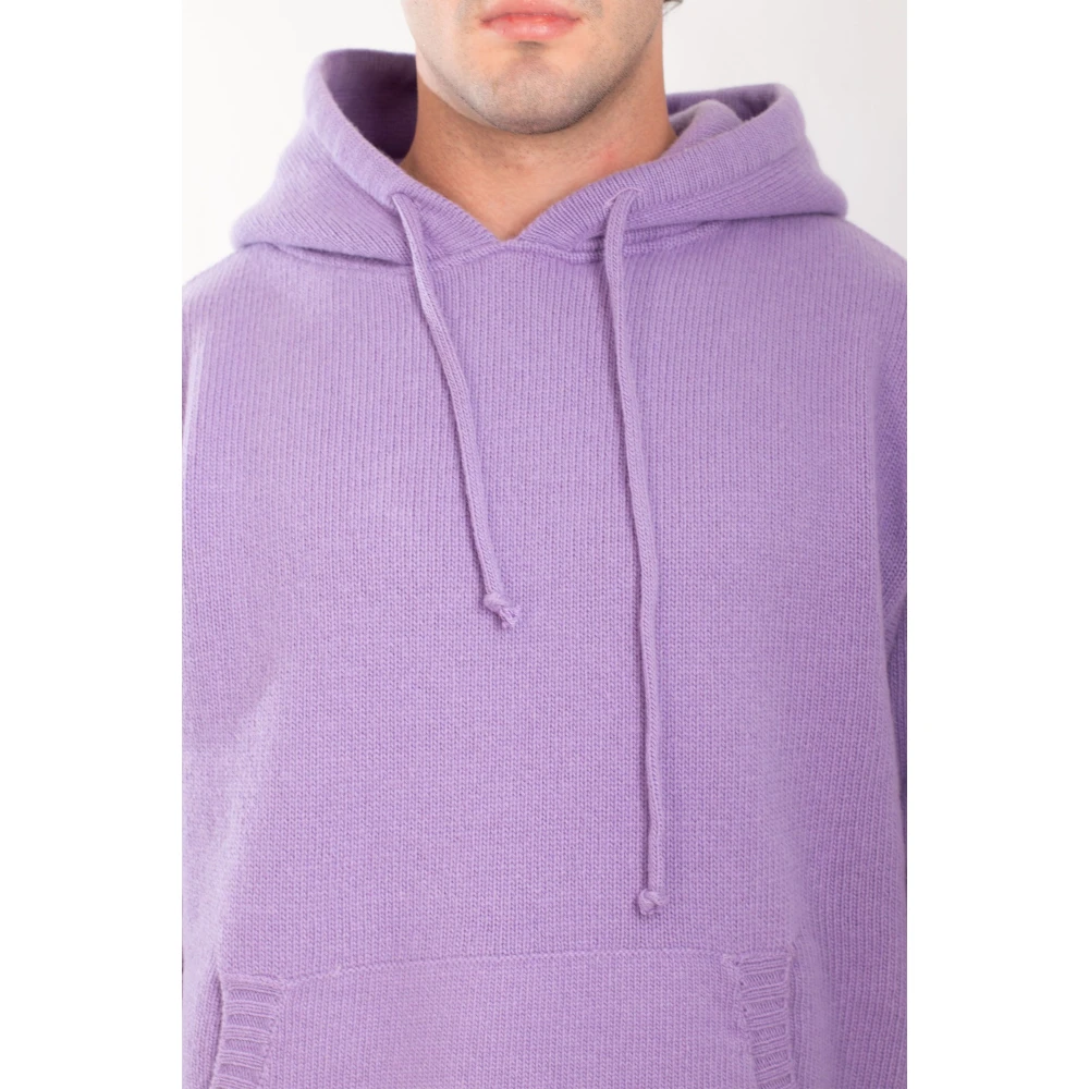 Seven Gauge Capuchon Lamswol Trui Purple Heren