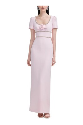 pink-floral-applique-square-neck-dress