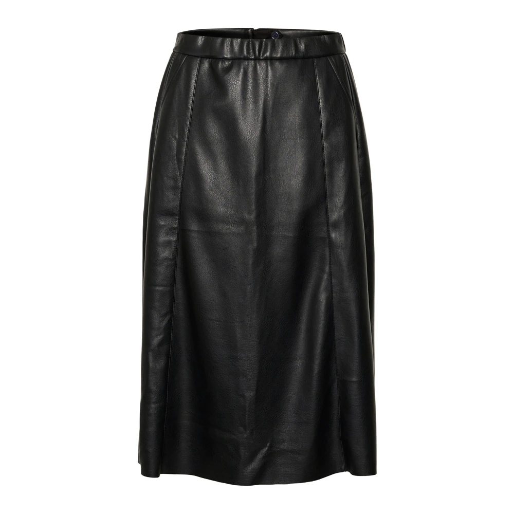 Cream Pitch Black Midi Rok A-lijn Stijl Black Dames