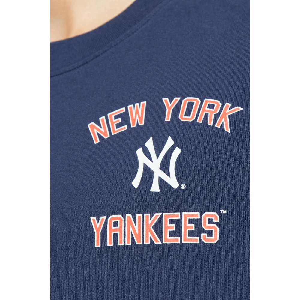 Sporty & Rich T-shirt uit de 47 & The New York Yankees collectie Blue Unisex