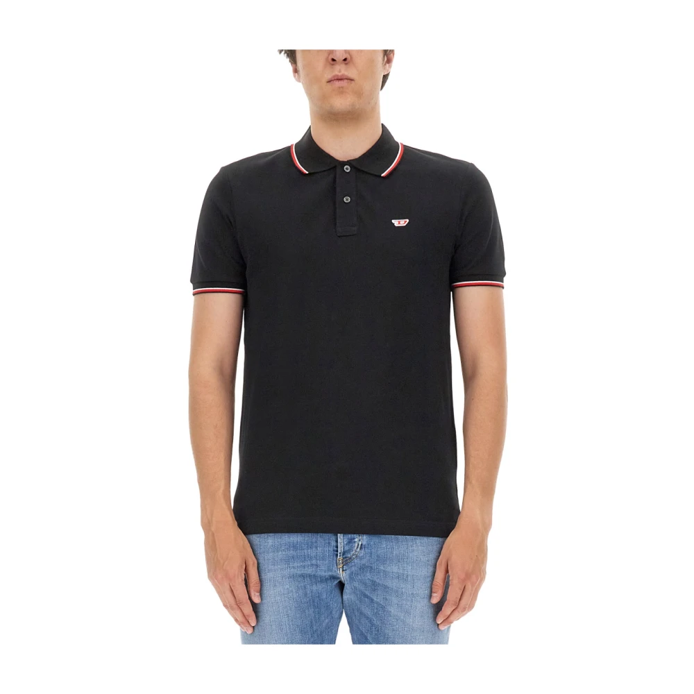 Diesel Logo Polo Skjorta med Krage Black, Herr