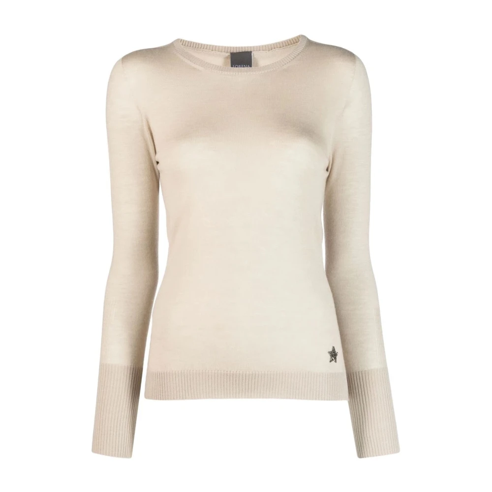 Lorena Antoniazzi Kasjmier Choker Trui in Beige Dames