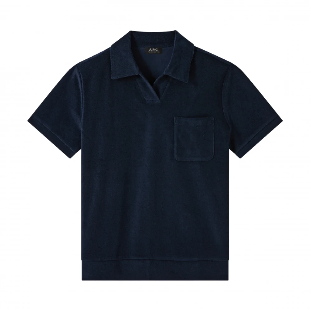 A.p.c. Organisch Katoen Navy Polo Shirt Blue Heren