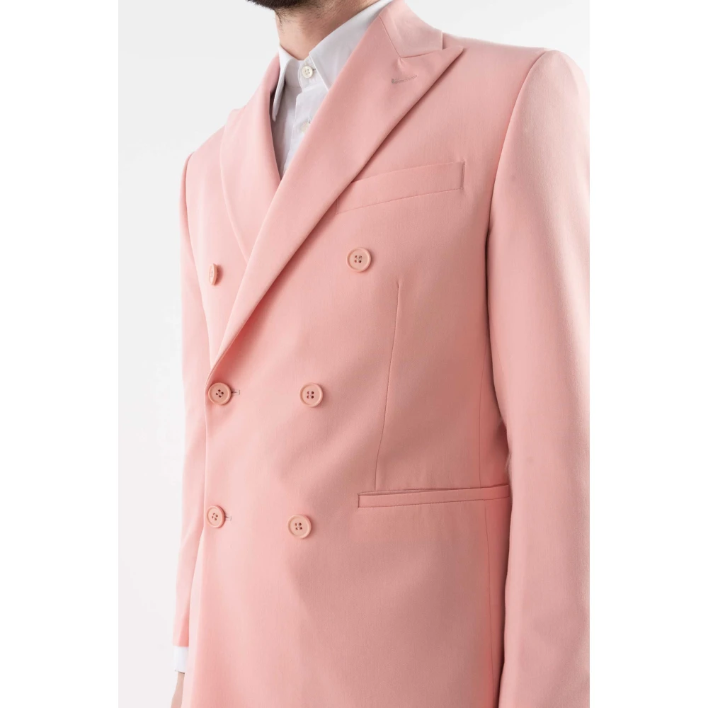 Corsinelabedoli Dubbelrijige pakken Abito Pink Heren