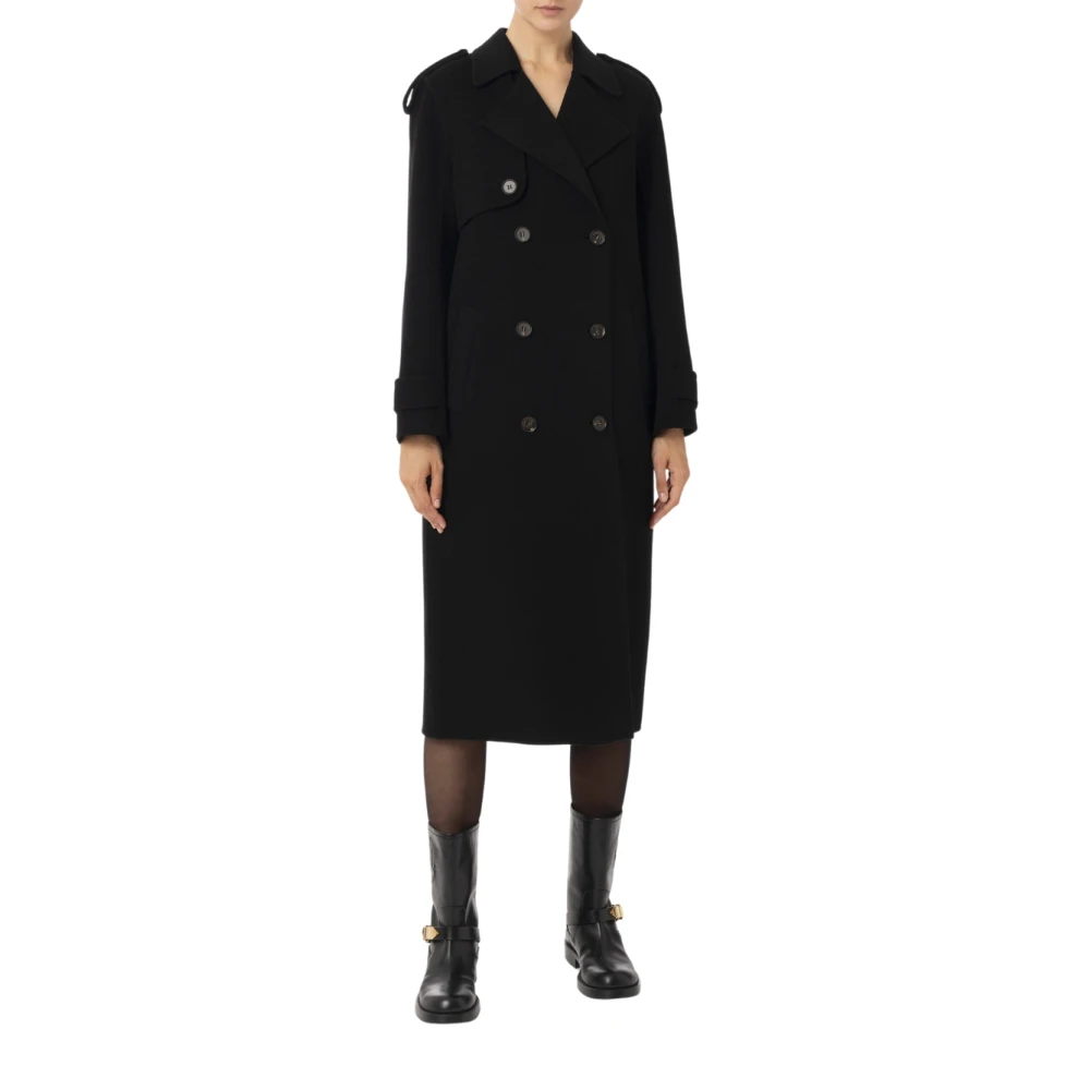 Elisabetta Franchi Midi Jas Black Dames