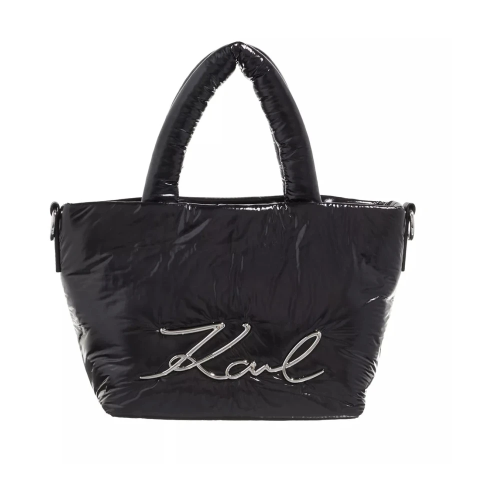 Karl Lagerfeld Signature Soft Sm Tote Nylon Zwart Black Dames