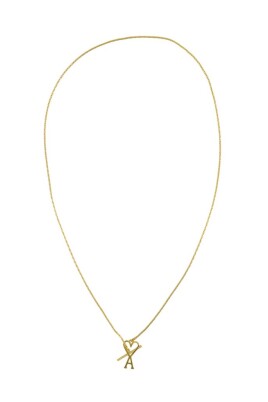 gold-metal-necklace-worn-around-neck
