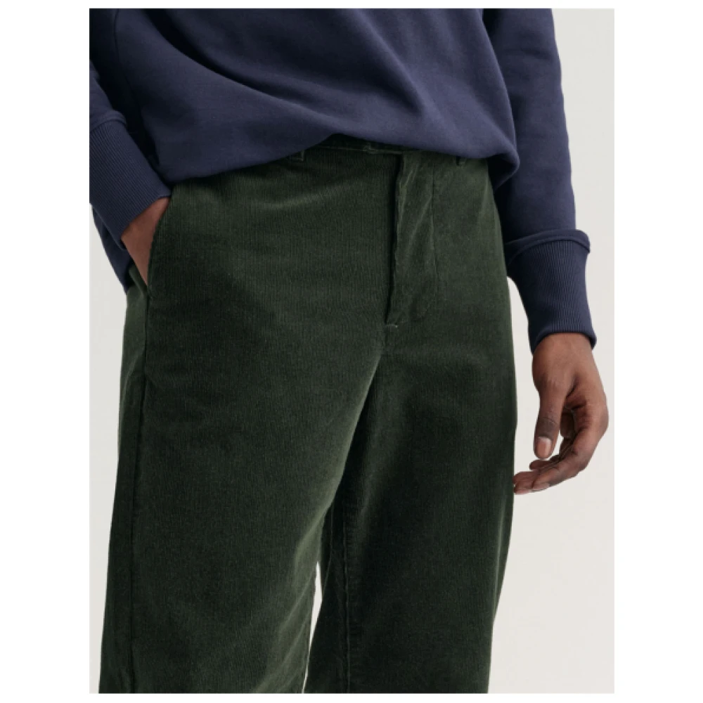 Gant Corduroy Chino Broek Green Heren