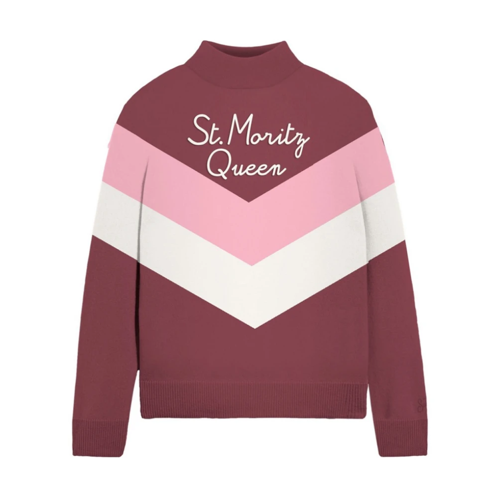 MC2 Saint Barth Lettering Half Turtleneck Sweater Wintermode Multicolor Dames