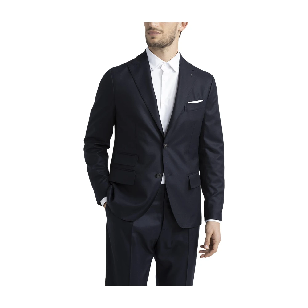 PESERICO Blazer van zuivere nieuwe wol met enkele rij knopen Blue Heren