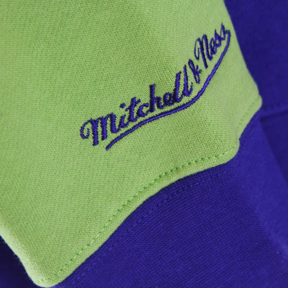 Mitchell & Ness HoodieBA Fusion Fleece 2.0 Hardwood Classics Atlhaw Blue Heren
