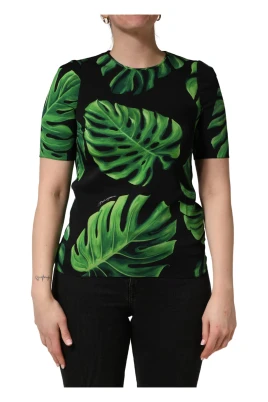 Philodendron Print Silk Blouse