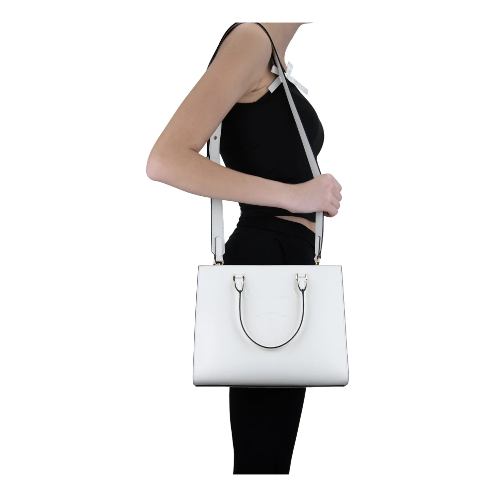 Prada Dames Saffiano Leren Schoudertas White Dames