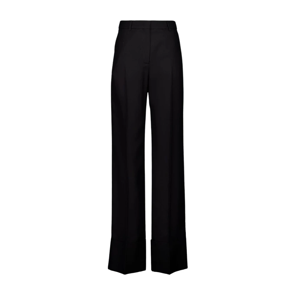 Valentino Garavani Women's Black Silk Wide-Leg Trousers