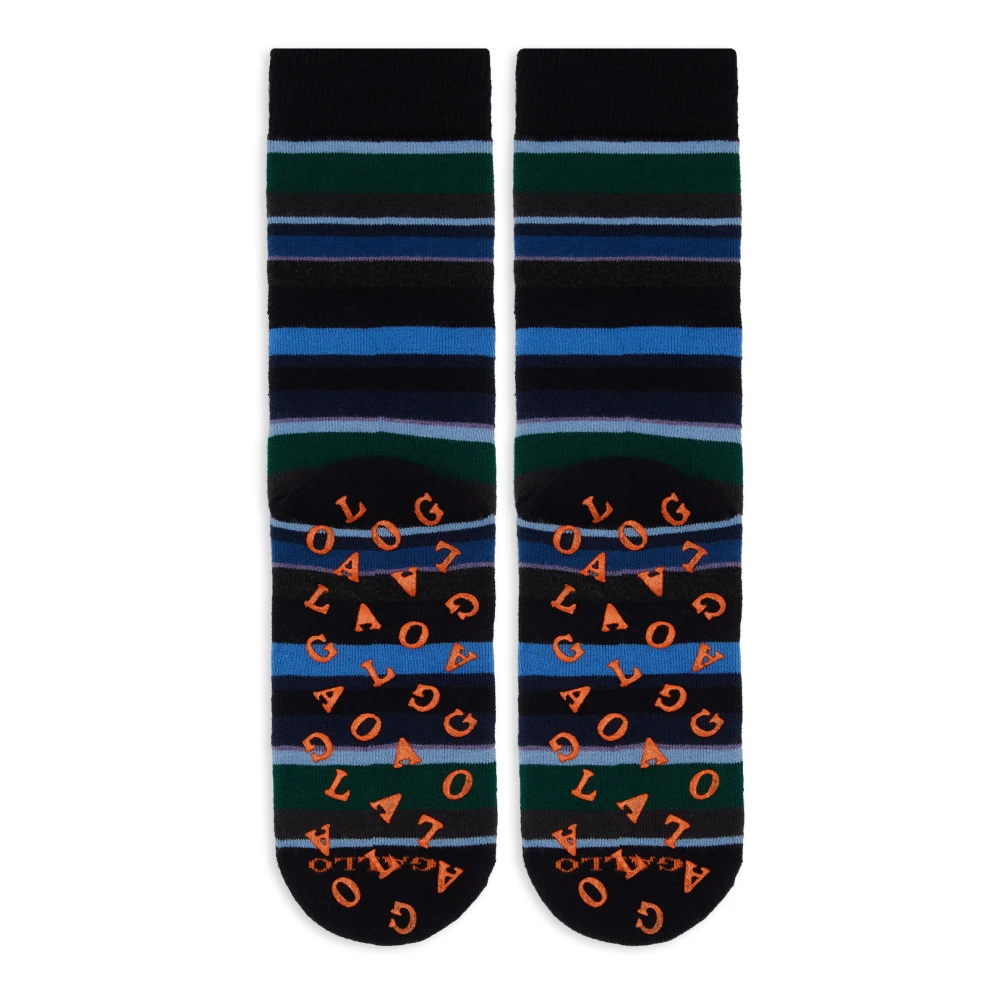 Gallo Blauw Gestreepte Antislip Katoenen Sokken Multicolor Dames
