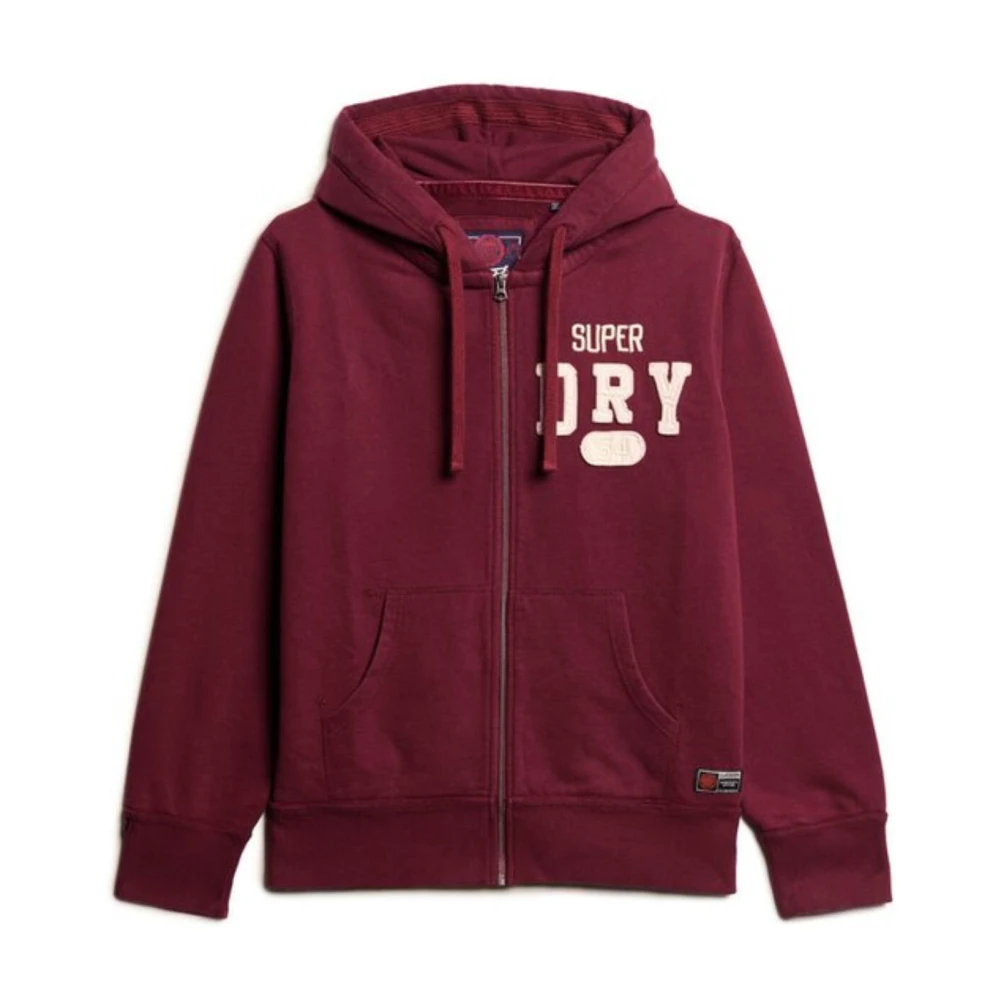 Superdry Men's Red Zip-Throughs, S, Hooded Zip-Up Sweatshirt