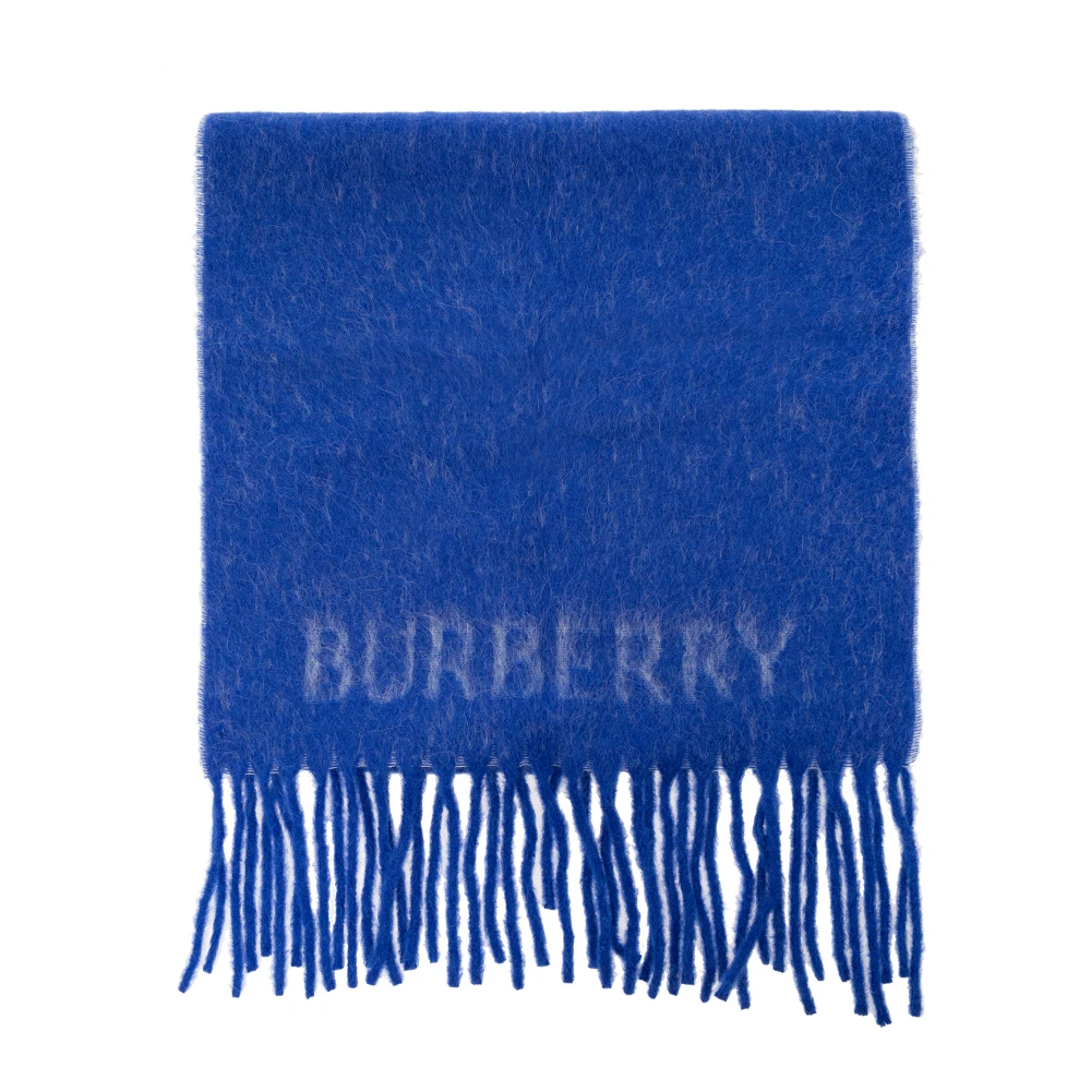 Burberry Sjaal met logo Blue Unisex