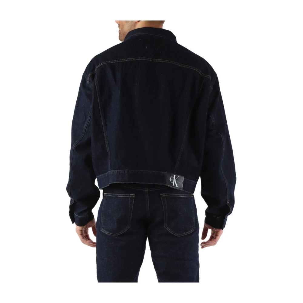 Calvin Klein Jeans Oversized denim jack klassieke kraag Blue Heren