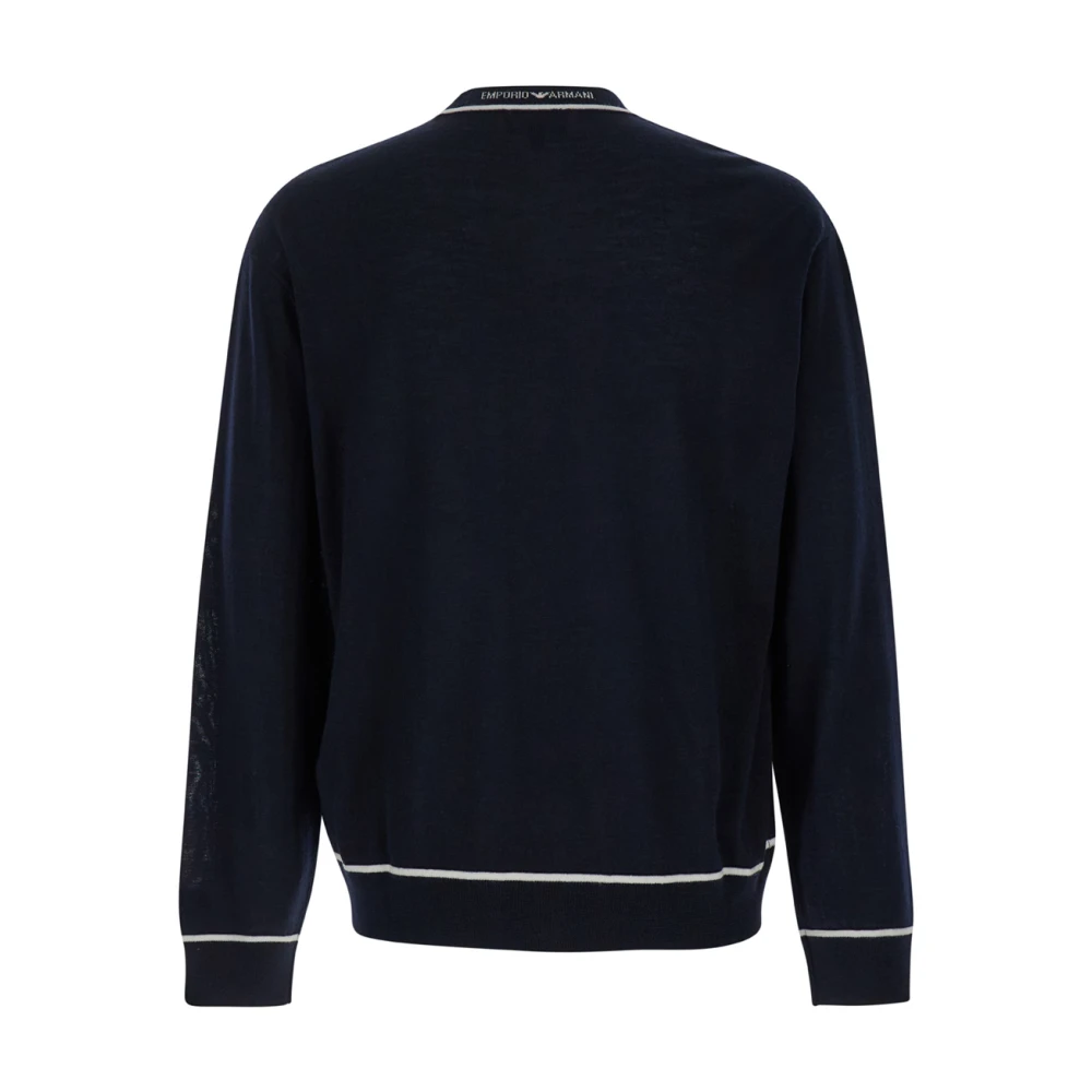 Emporio Armani Adelaar Logo Sweaters Blue Heren