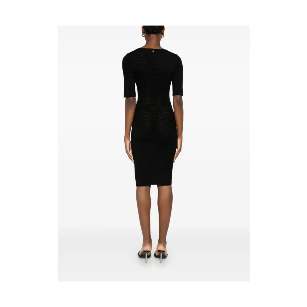 Roberto Cavalli Crew Neck Jurk met Korte Mouwen Black Dames