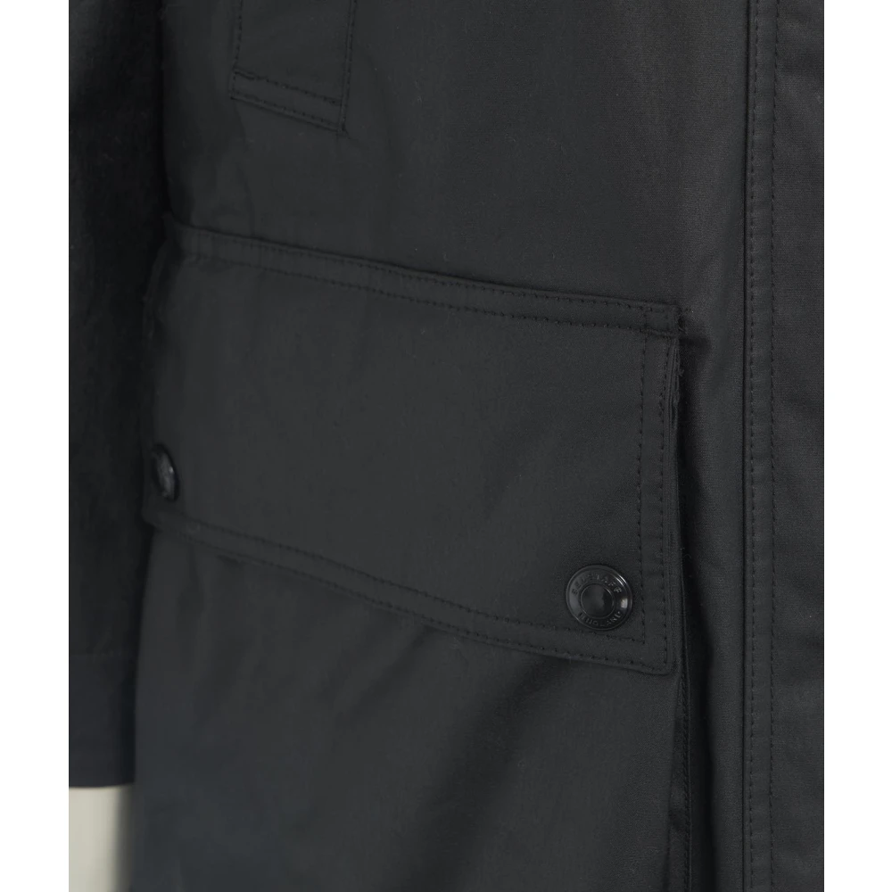 Belstaff Zwarte Gewaxte Jas Tonal Festival Black Dames
