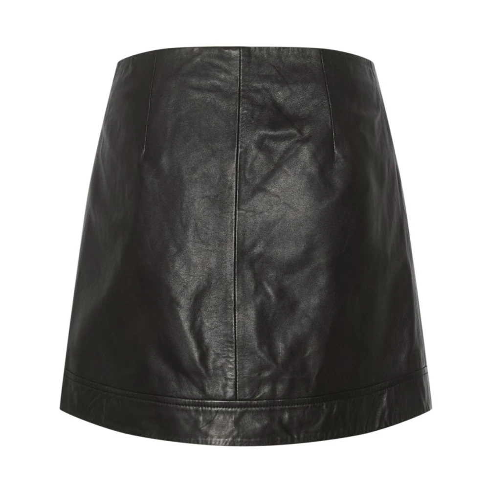 Gestuz Leren rok met verstelbare riem taille Black Dames