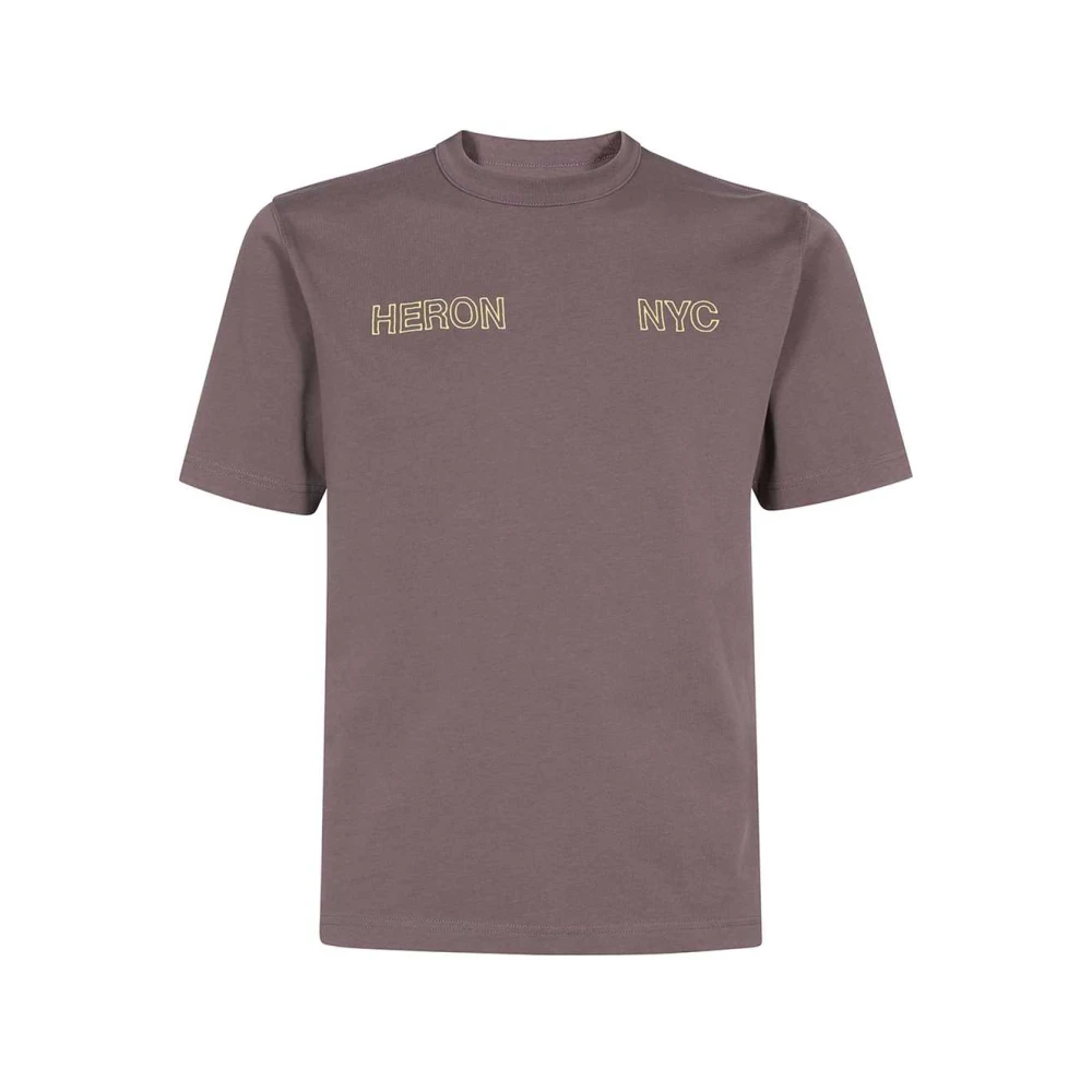 Heron Preston Katoenen T-shirt met voor- en achterprint Brown Heren