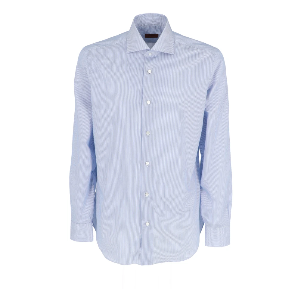 Barba Casual Katoenen Overhemd voor Mannen Blue Heren