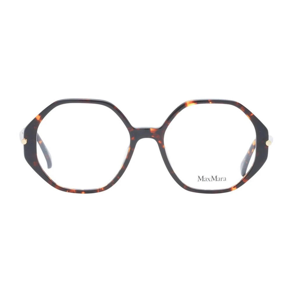 Max Mara Stijlvolle Bruine Ronde Optische Monturen Brown Dames