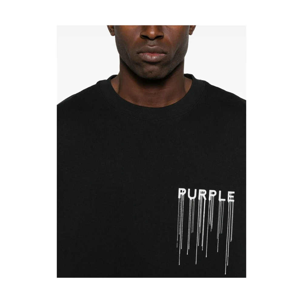 Purple Brand Zwart Crew Neck T-shirt Korte Mouwen Black Heren