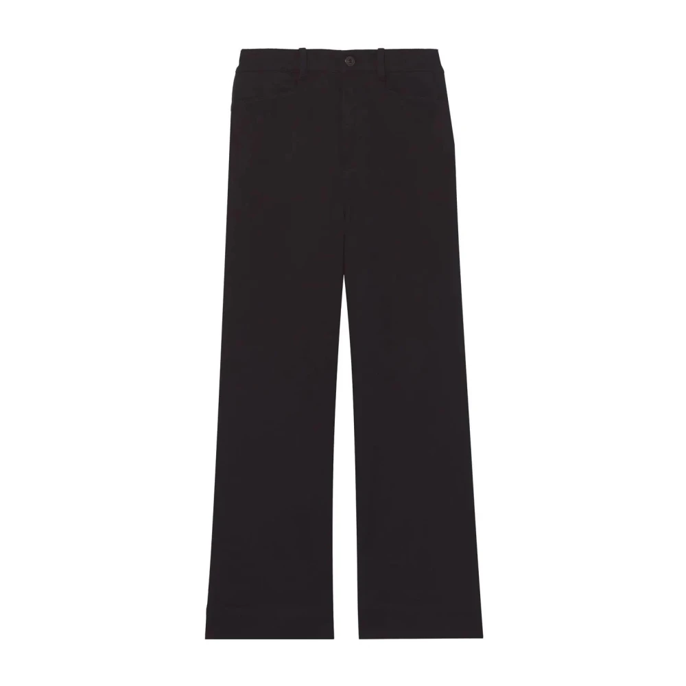 Proenza Schouler Zwarte Wijde Pijp Katoenen Culotte Jeans Black Dames