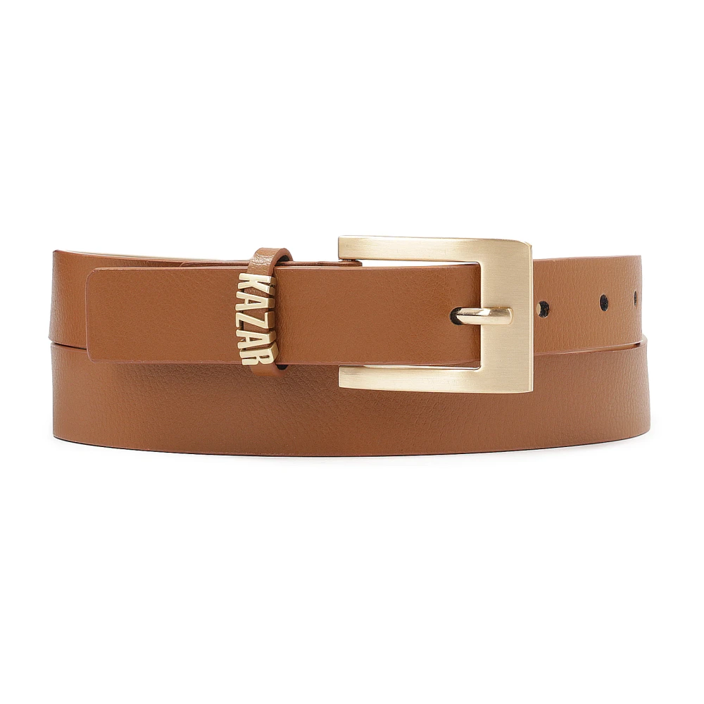 Kazar Lichtbruine band met metalen logo Brown Dames