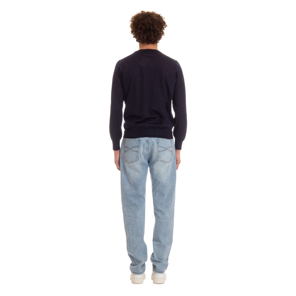 BRUNELLO CUCINELLI Blauwe Sweaters voor Mannen Blue Heren