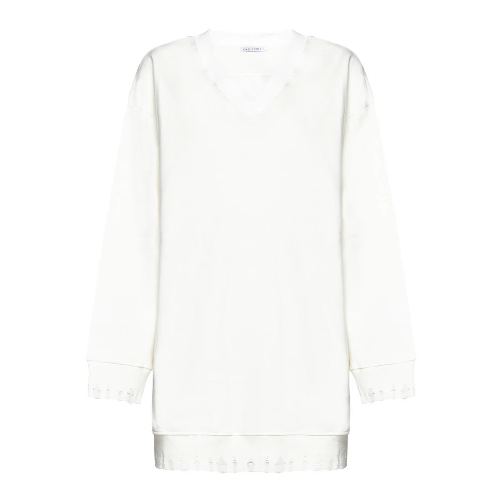 Kaos Crème Trui in Wit Blauw Stijl Beige Dames