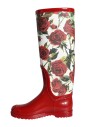 red-floral-rubber-knee-high-boots