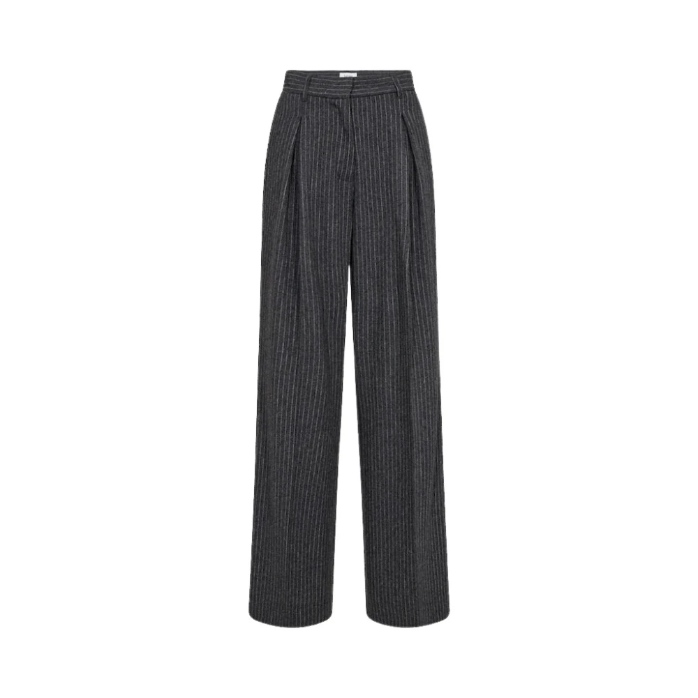 Levete Room Hoge taille wollen pantalon met strepen Gray Dames