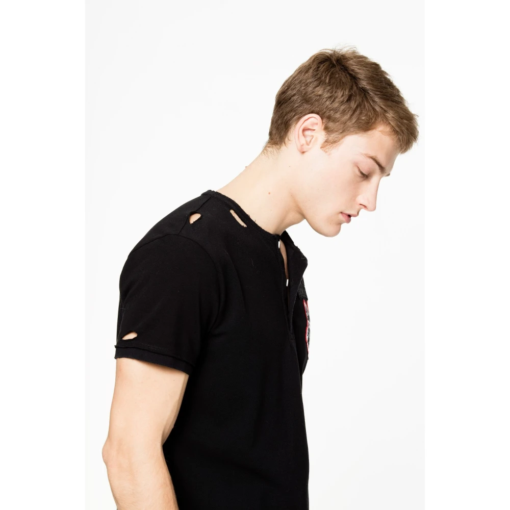Zadig & Voltaire Turner Pique T-Shirt met Cutout Design Black Heren
