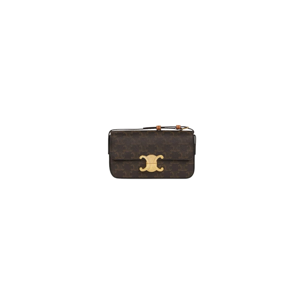 Celine Triomphe Canvas Schoudertas Brown Dames
