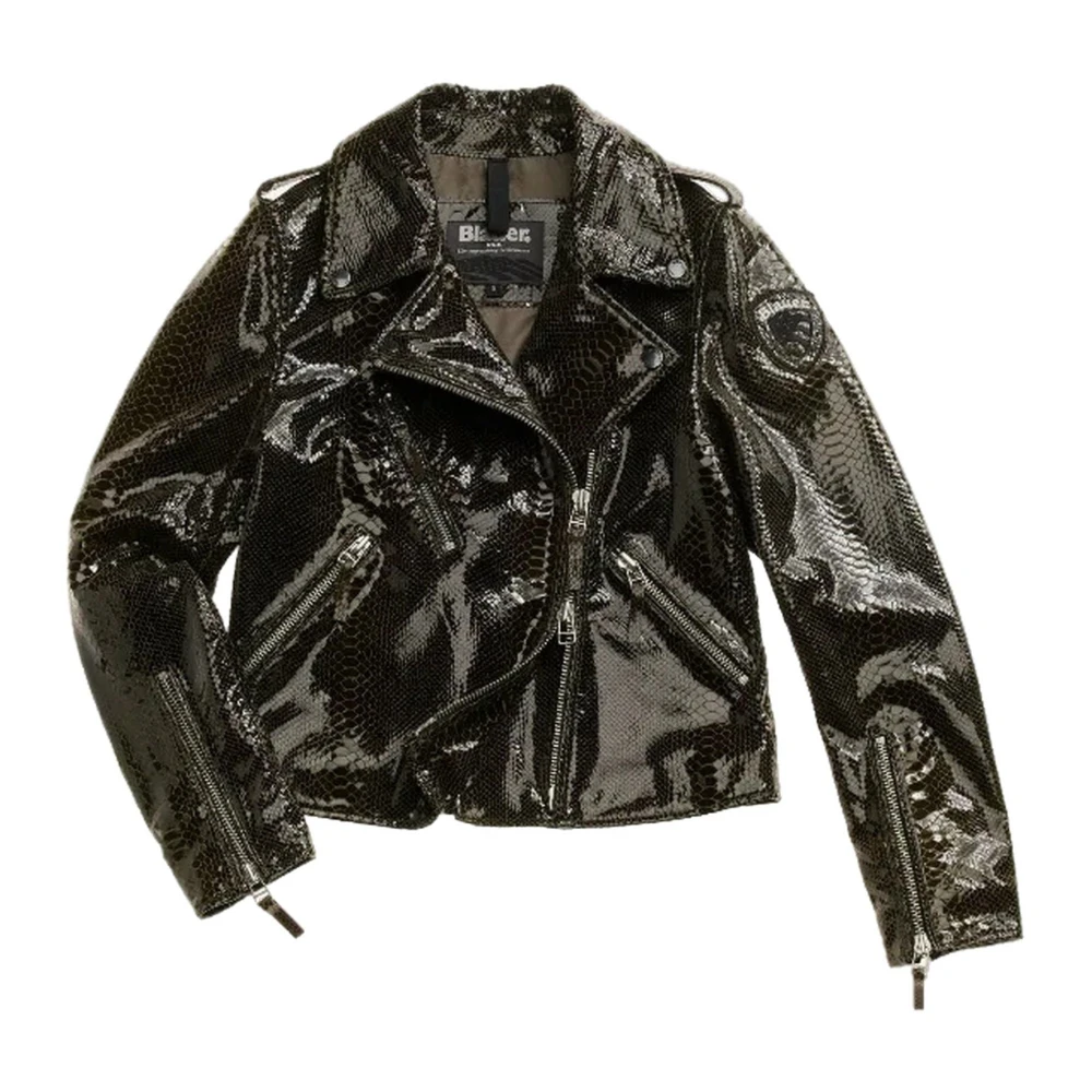 Blauer Women's Green Leather Jacket With Style