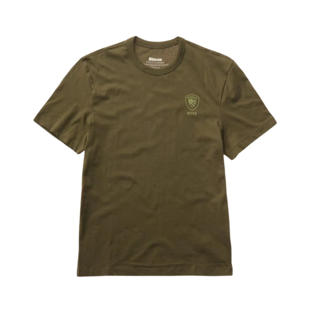 Blauer Katoenen T-shirt Green Heren