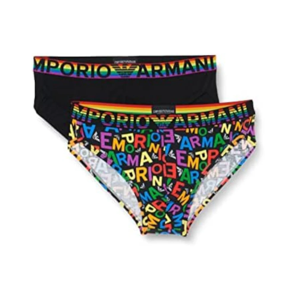 Emporio Armani Stretch katoenen slip set met multicolor logo Multicolor Heren