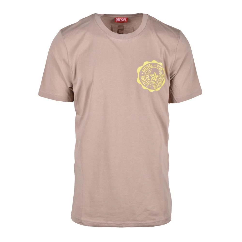 Diesel Katoenmix T-shirt Beige Heren