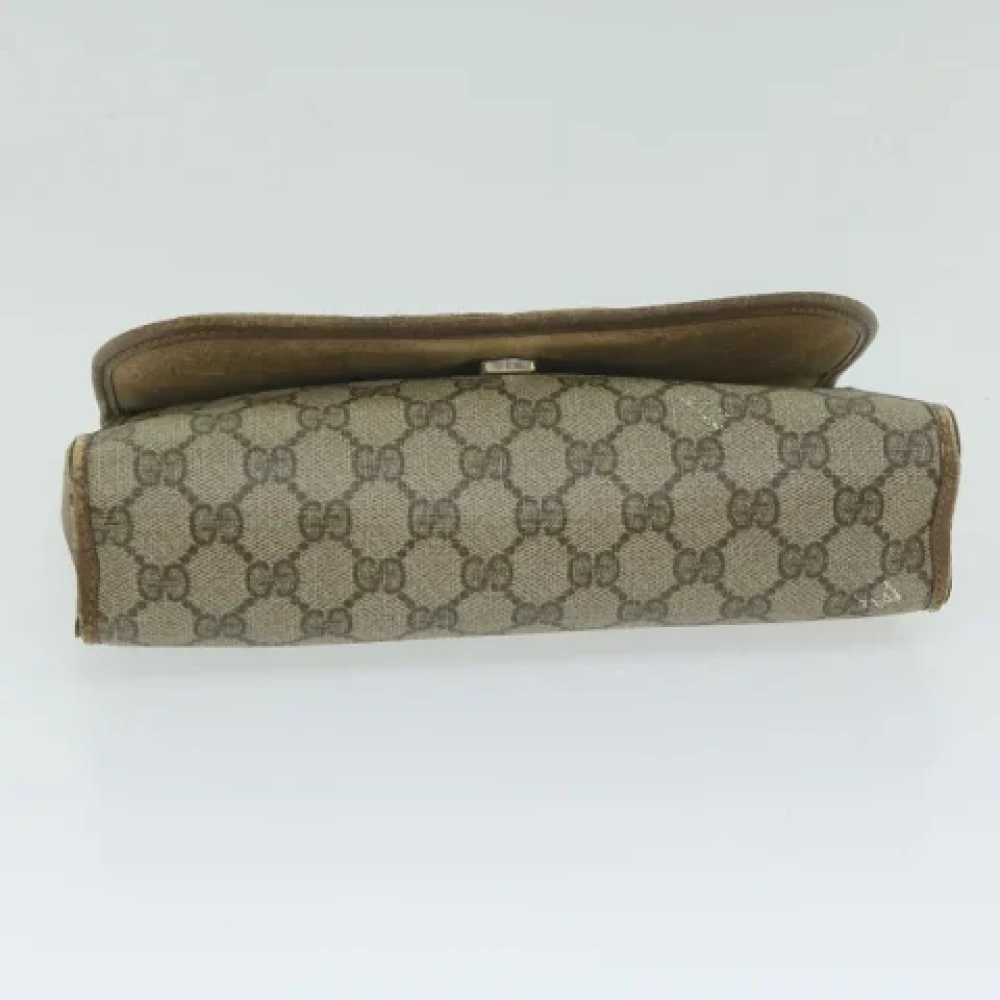 Gucci Vintage Pre-owned Leather clutches Beige Dames