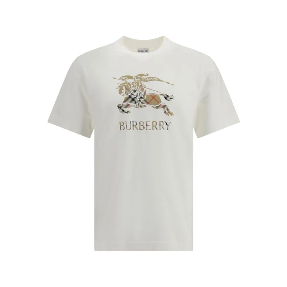 Burberry Men's White T-Shirts, S, Cotton T-Shirt