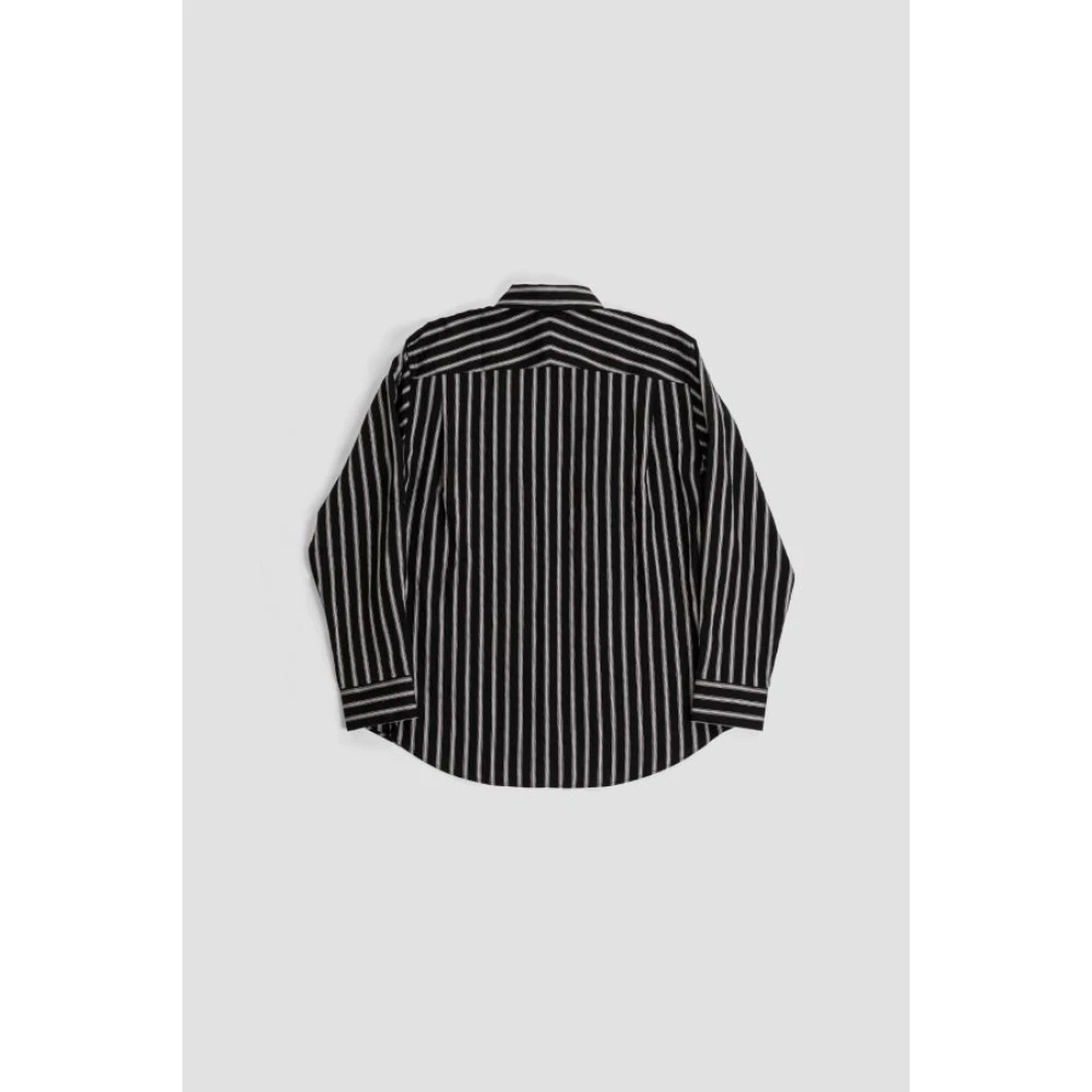 Studio Nicholson Gestreepte Knoopshirt Blue Heren