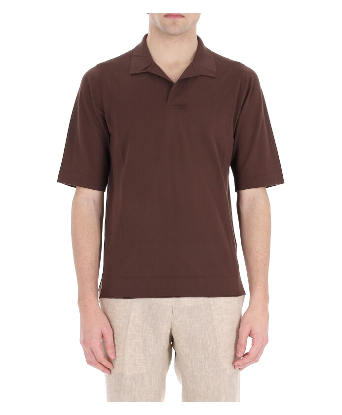 polo-marron-en-coton-elegant