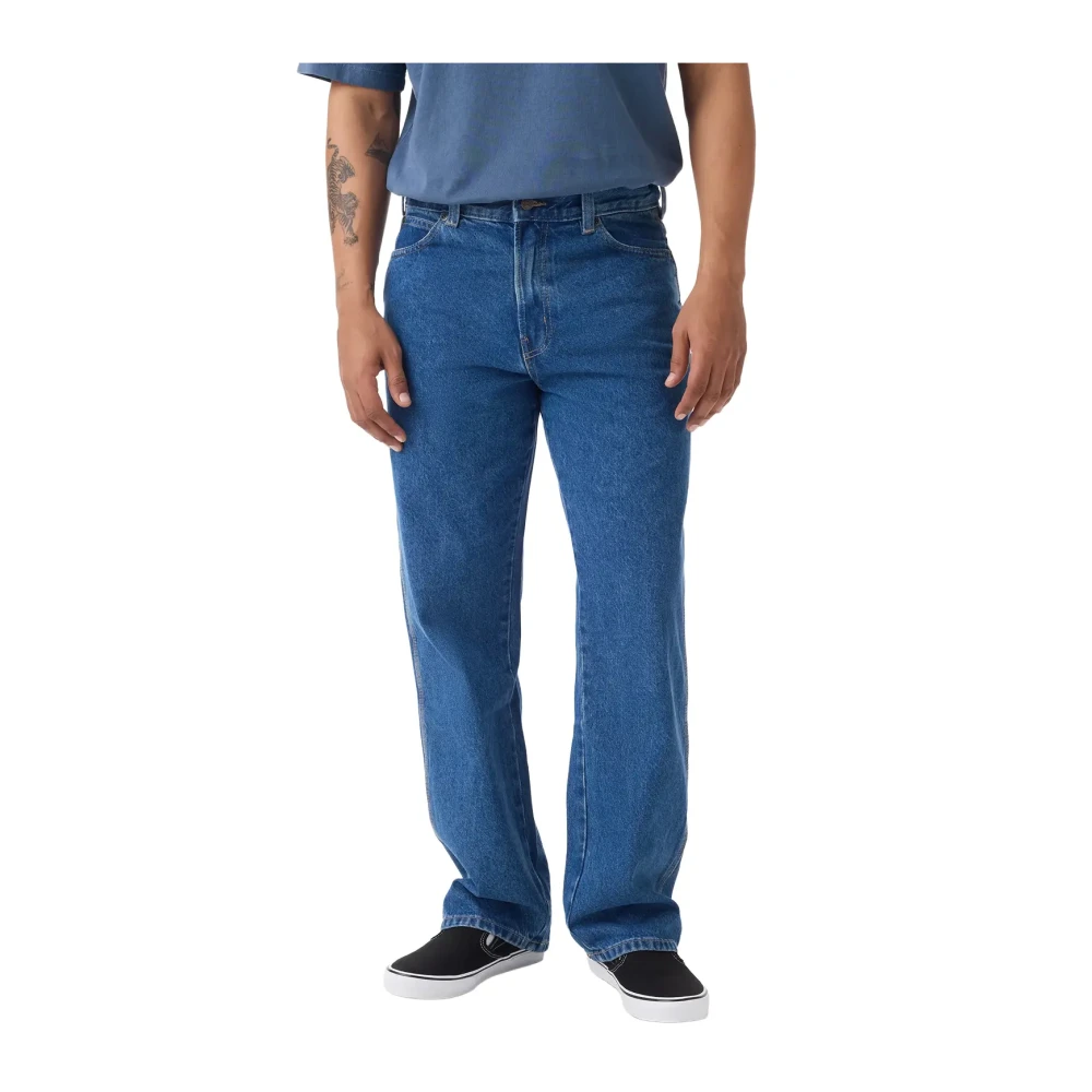 Dickies Uomo Denim Blue Jeans 954 Relaxed Straight Work Jeans W31/L32 - Immagine 3